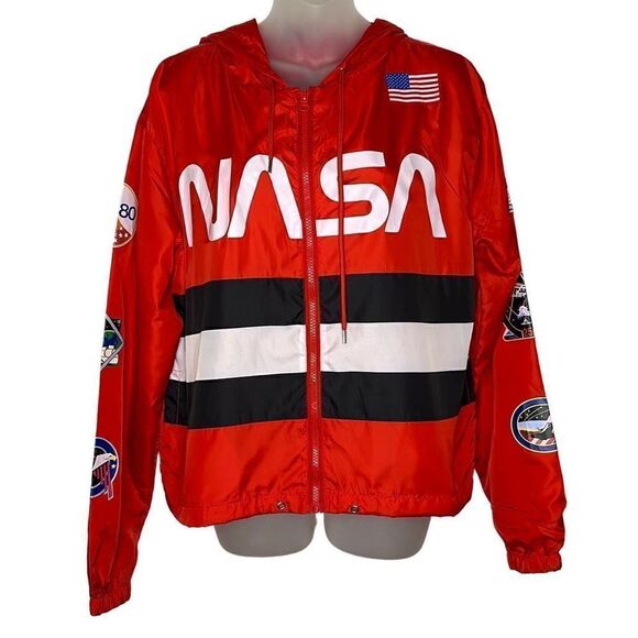 NASA Red Graphic Windbreaker by
Chemistry With Pockets Large NWT - Picture 1 of 6